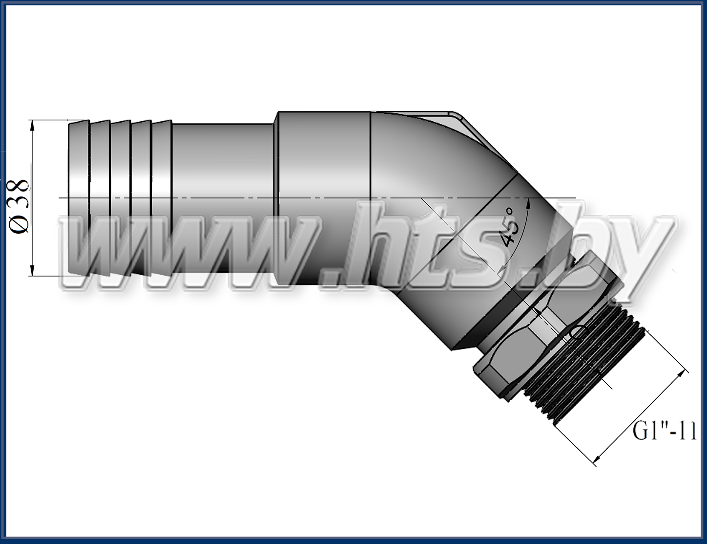 Патрубок всасывания 45° G1