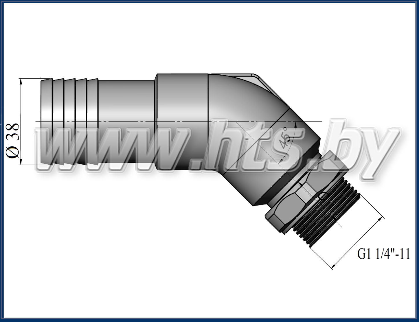 Патрубок всасывания 45° G1 1/4