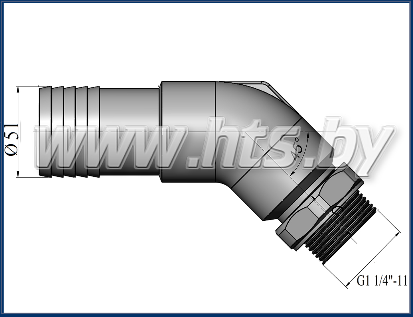 Патрубок всасывания 45° G1 1/4