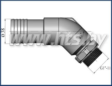 Патрубок всасывания 45° G1