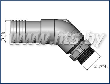 Патрубок всасывания 45° G1 1/4
