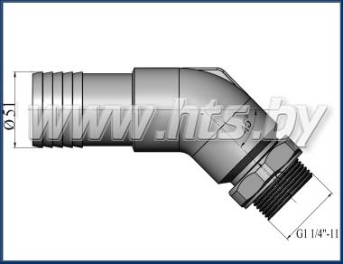 Патрубок всасывания 45° G1 1/4