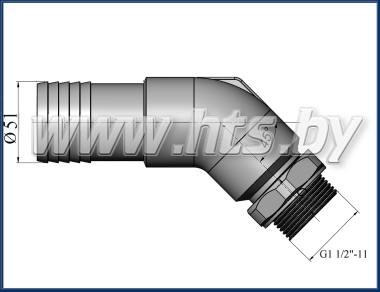 Патрубок всасывания 45° G1 1/2