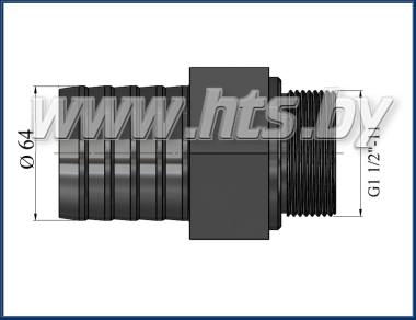 Патрубок всасывания 0° G1 1/2