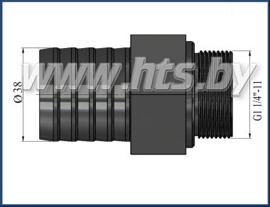 Патрубок всасывания 0° G1 1/4