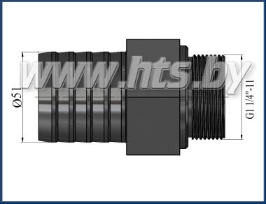 Патрубок всасывания 0° G1 1/4