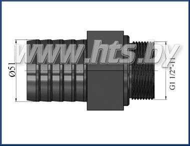 Патрубок всасывания 0° G1 1/2