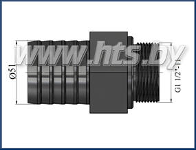 Изображение Патрубок всасывания 0° G1 1/2