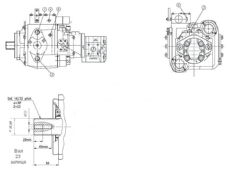 Тандемированный  насос PVH 112/MH1 R1D1AA1F16AB GP20N-3R2.5AA4A N (ТН112-2) купить в Беларуси 
