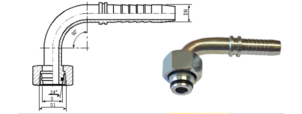 Фитинги DKOL90 углового исполнения 90°