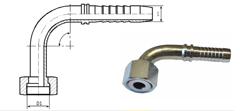 Фитинги ORFS90 углового исполнения 90°